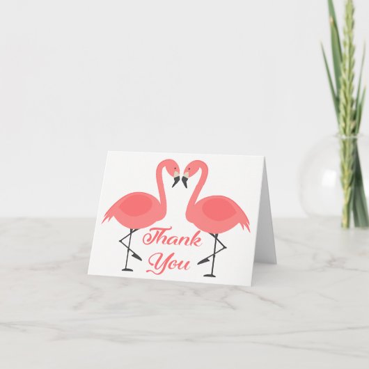 Flamant Rose Tropical Merci - Amour de Mariage (Devant)