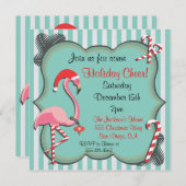 Flamant rose tropical Noël Invitation (Devant / Derrière)