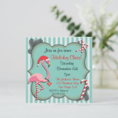 Flamant rose tropical Noël Invitation (Debout devant)