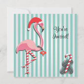 Flamant rose tropical Noël Invitation (Dos)