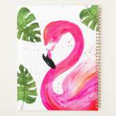 Flamant rose tropical Pink Palm Green Feuille Art  (Dos)