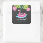Flamant rose Tropical Pool Party Favoriser Sticker (Sac)