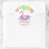 Flamant rose Tropical Pool Party Favoriser Sticker (Sac)