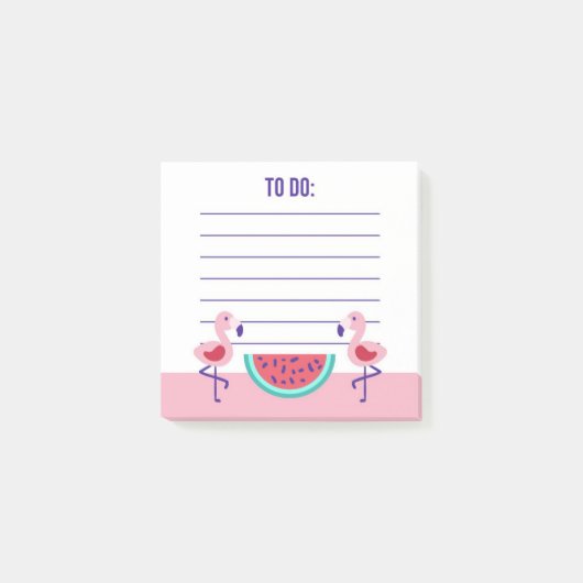 Flamant rose tropical Watermelon Post-It Notes (Devant)
