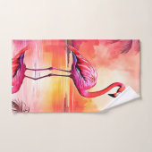Flamant rose tropicale dynamique (Serviette à main)
