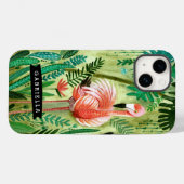 Flamant rose Tropiques Jungle Tropical | Coque Iph (Verso (horizontal))