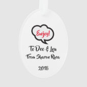 Flamant rose Vin Pop Art Ornement (dos)