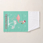 FLAMANT ROSE VINTAGE MODERNE DE NOËL (Serviette à main)