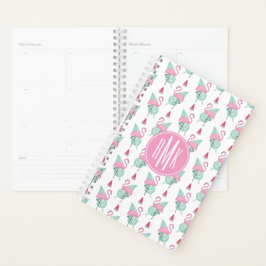 Flamant rose & Watermelon Pastel Motif (Devant avec enveloppe)