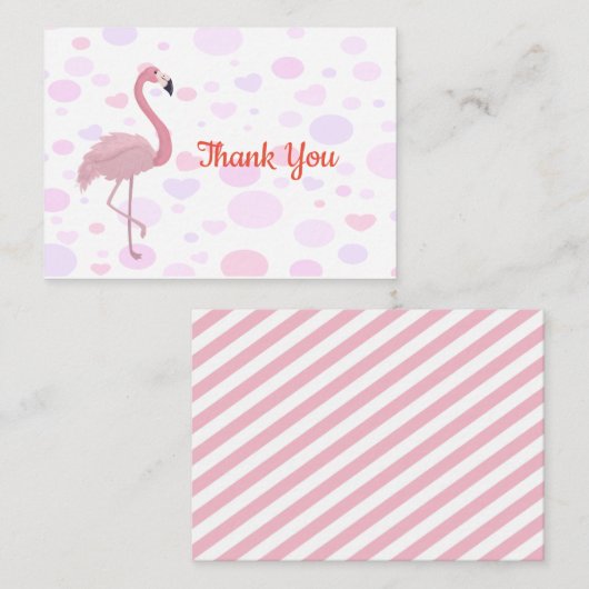 Flamant rose Zigzag Merci Cartes (Devant / Derrière)
