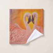 Flamants roses Amour (Gant de toilette)