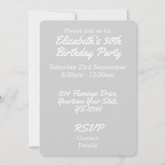 Flamants roses Amour Invitation verticale (Dos)