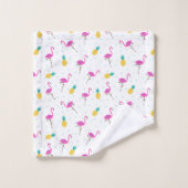 Flamants roses au néon (Gant de toilette)