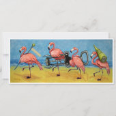 Flamants roses avec carte d'ouverture de vin (Devant)