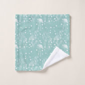 Flamants roses blancs de style scandinave sur Turq (Gant de toilette)
