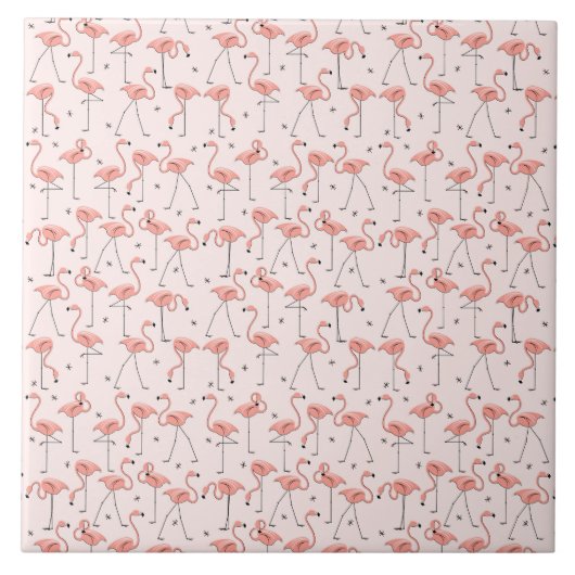 Flamants roses Carreaux roses (Devant)