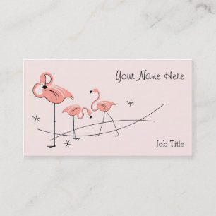 Flamants roses carte de visite trio rose