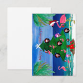 Flamants roses Cartes de sapin de Noël (Devant / Derrière)