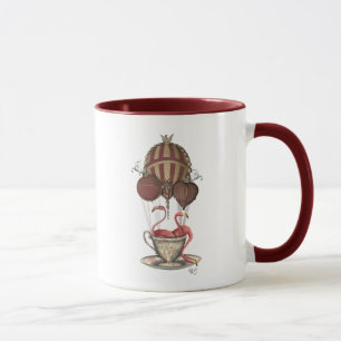 Flamants roses dans la tasse de thé