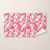 Flamants roses d'aquarelle dans les aquarelles (Serviette à main)