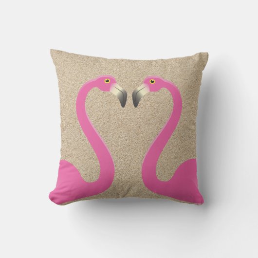 Flamants roses de baiser Beach Sand Coussin extéri (Recto)