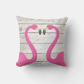 Flamants roses de baiser Coussin extérieur (Recto)