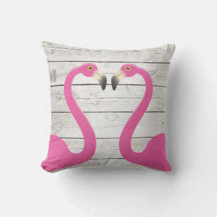 Flamants roses de baiser Coussin extérieur