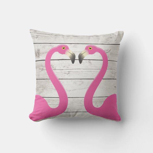 Flamants roses de baiser Coussin extérieur (Recto)