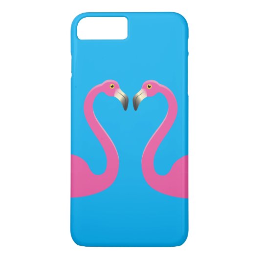 Flamants roses de baiser iPhone 7 Plus Coque bleu (Dos)