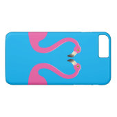Flamants roses de baiser iPhone 7 Plus Coque bleu (Dos (Horizontal))