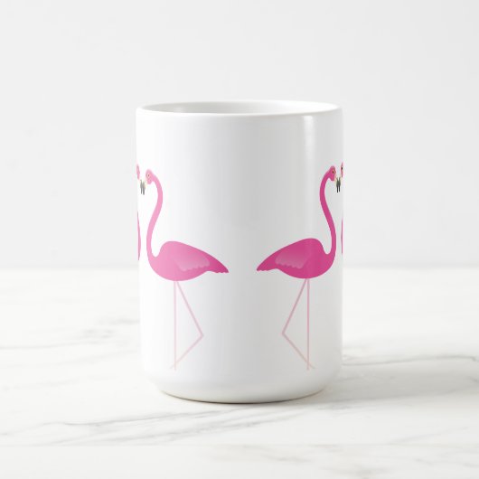 Flamants roses de baiser Mug romantique (Centre)