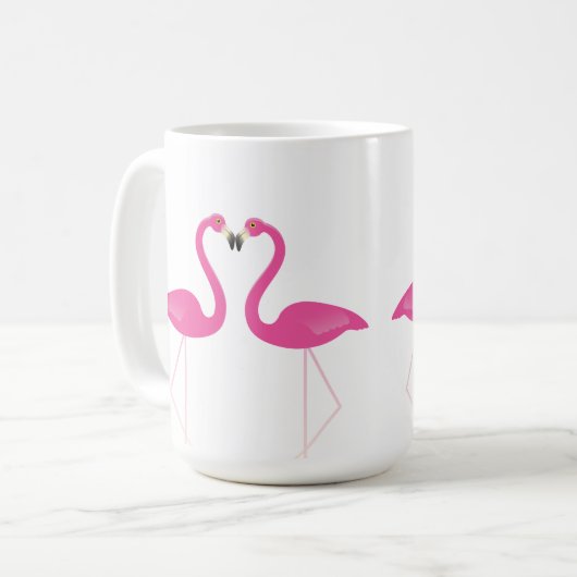 Flamants roses de baiser Mug romantique (Devant gauche)