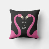 Flamants roses de baisers Monogrammes Coussin rose (Verso)