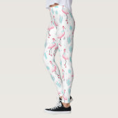 Flamants roses de Noël Cactus Leggings (Gauche)