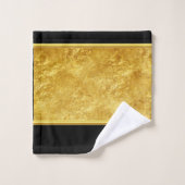 Flamants roses debout texture de feuille d'or 1 (Gant de toilette)