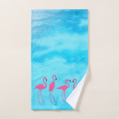 Flamants roses Eau bleue (Serviette à main)