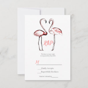 Flamants Roses Elégants Faire-Part de Mariage Flam
