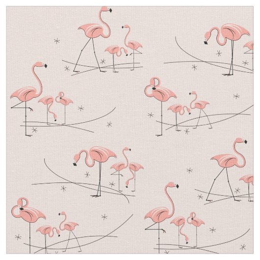 Flamants roses en tissu multiple rose (Fermer)