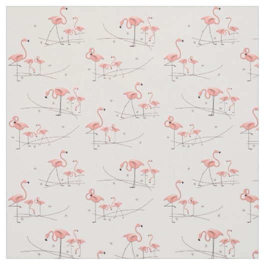 Flamants roses en tissu multiple rose (Échantillon)