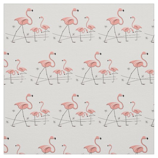 Flamants roses en tissu Trio 2 rose (Échantillon)