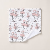 Flamants roses et crabes (Gant de toilette)