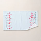Flamants roses et Etoiles de mer bleu pâle (Serviette à main)