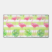 FLAMANTS ROSES ET FEUILLES TROPICALES VERTES (Recto)