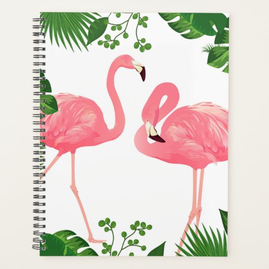 Flamants roses et Feuilles tropicaux (Devant)