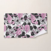 Flamants roses et fleurs d'hibiscus (Serviette à main)