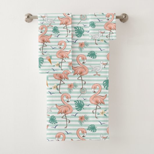 Flamants roses et mouettes (En situation)