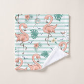 Flamants roses et mouettes (Gant de toilette)