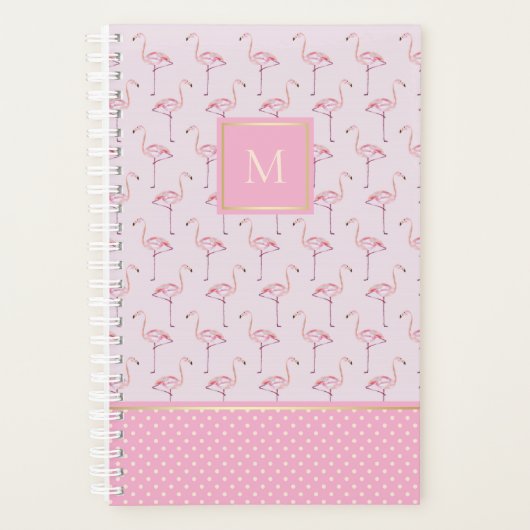 Flamants roses et points rose tendance avec Monogr (Devant)