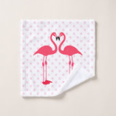 Flamants roses et pois (Gant de toilette)