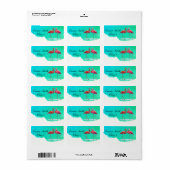 Flamants roses Étiquette scolaire personnalisé (Feuille entière)